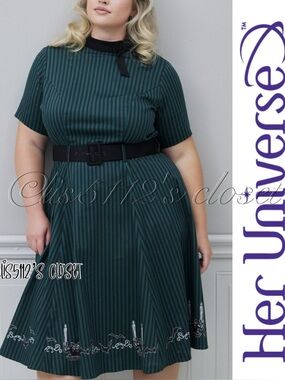 Her Universe Disney The Haunted Mansion Ghost Host Retro Swing Dress 24 3X